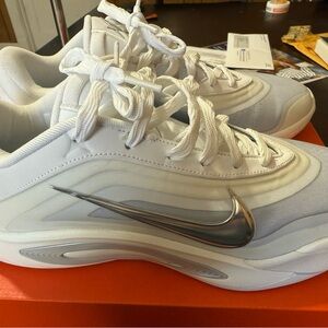Nike White and Metallic Sneakers